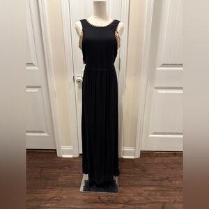 Karlie Black Maxi Dress with Colorful Accents